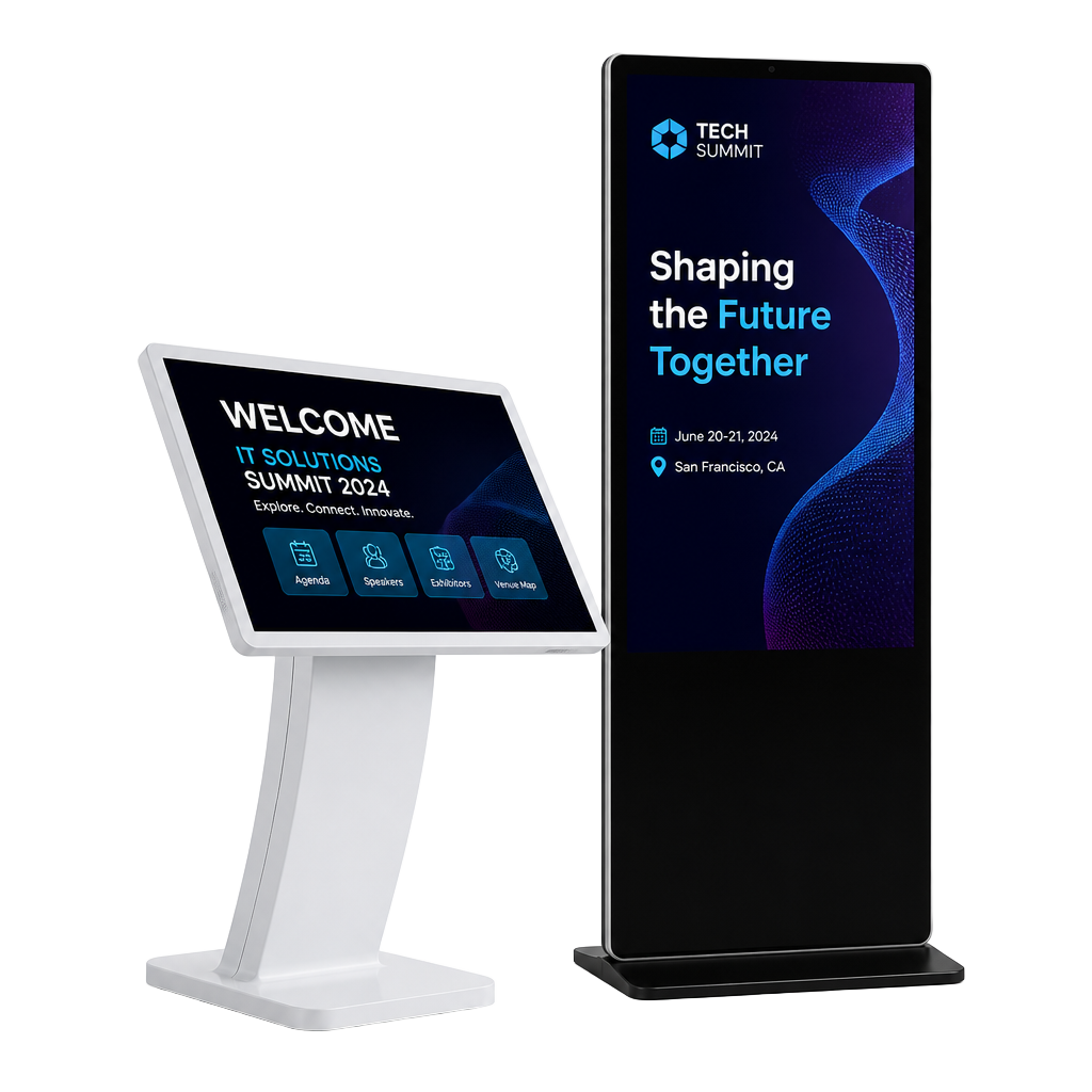 Touchscreen en LED signage huren corporate event