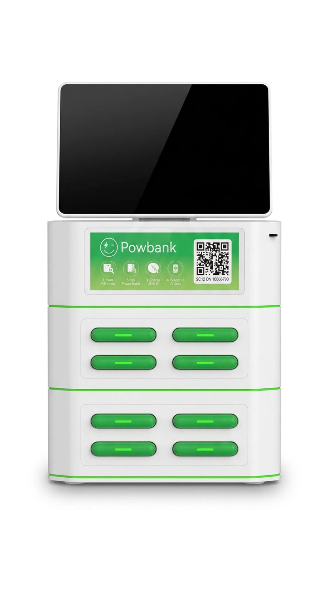 Powbank station met 8 powerbank slots