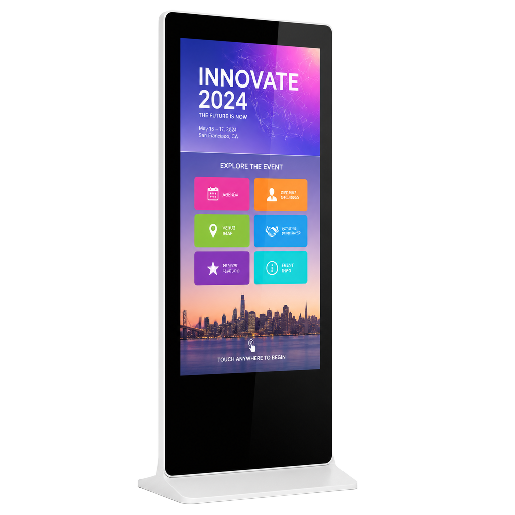 Touchscreen totem huren voor event sponsoring en wayfinding